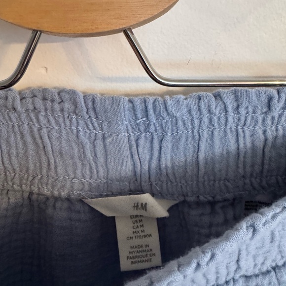 H&M High Waist Light Blue Cotton Women's Shorts - Picture 4 of 4